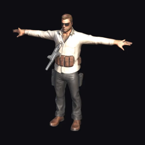 Armed Man in White Shirt