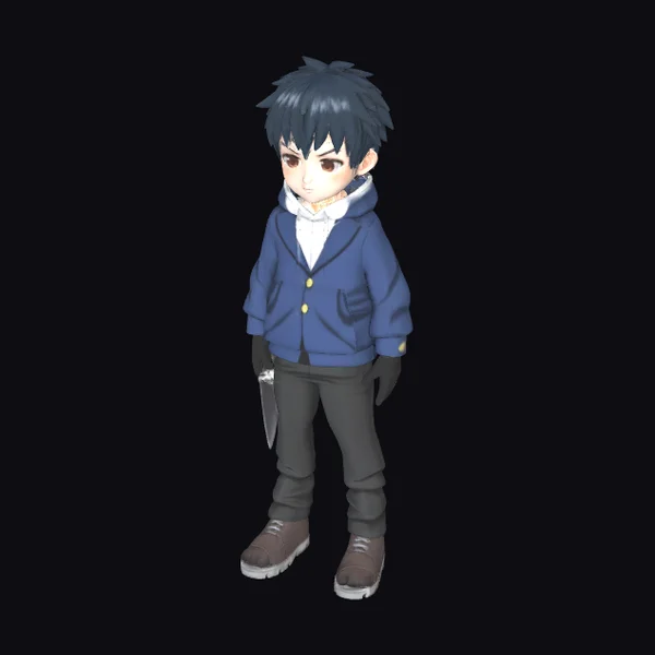 Anime Boy with Knife