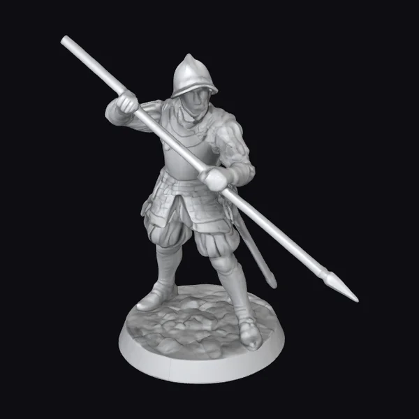 Armored Pikeman Figurine