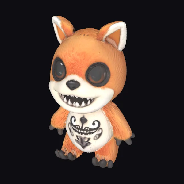 Creepy Chibi Fox Figurine