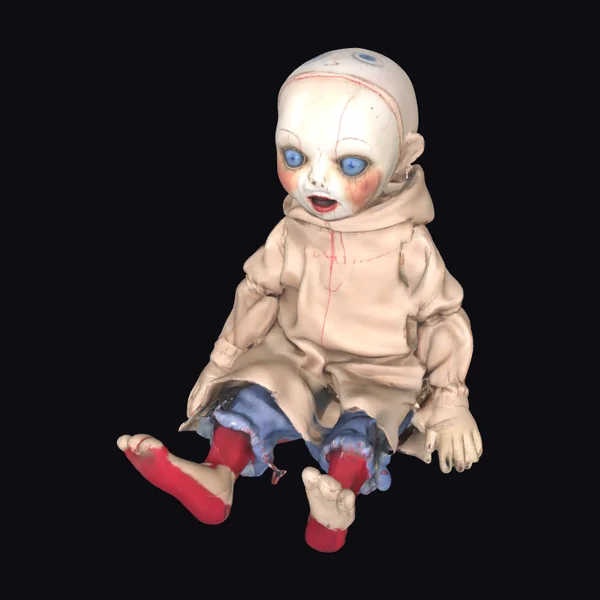 Creepy Stuffed Doll Sitting