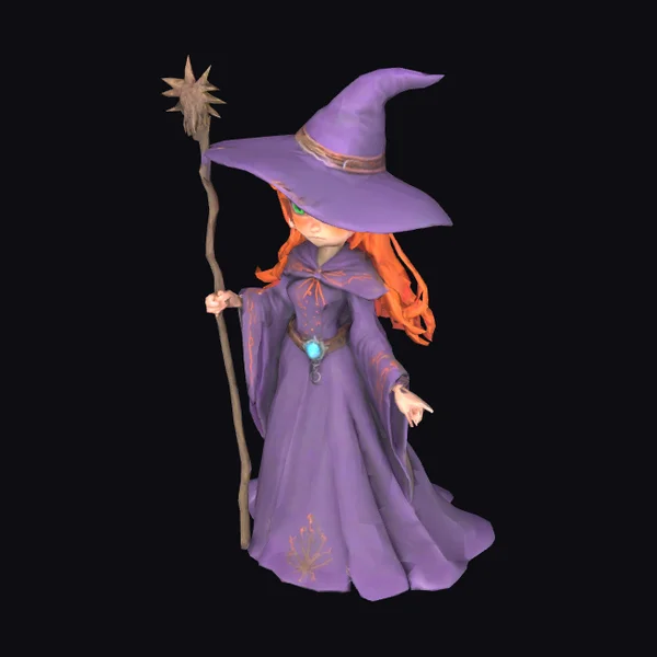 Young Witch with Staff