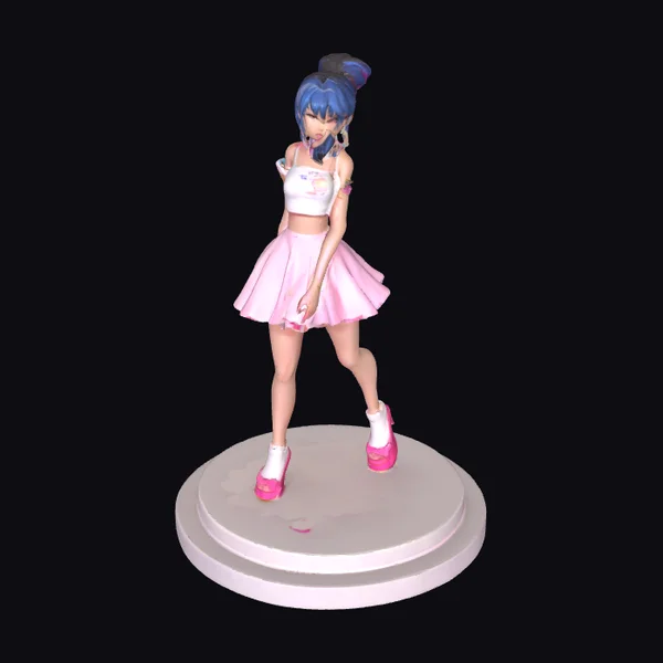 Anime Girl Pink Outfit