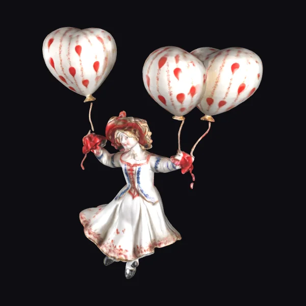 Woman with Heart Balloons