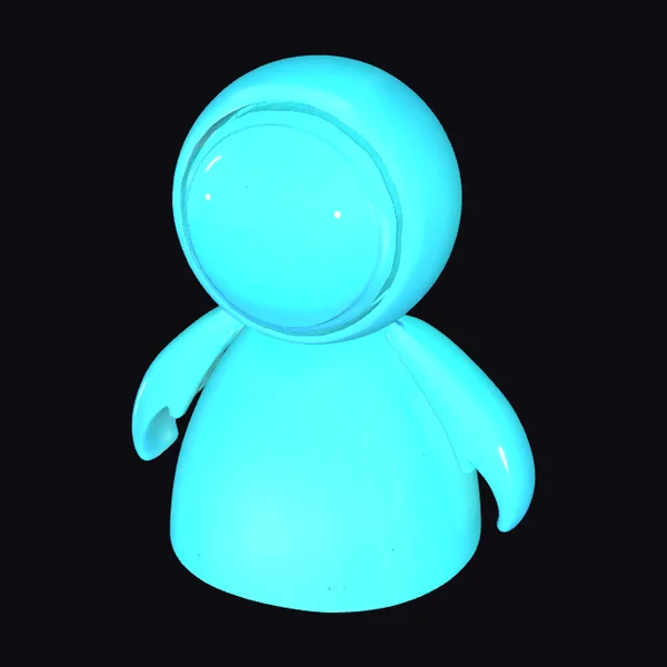Glowing Blue Hooded Figure