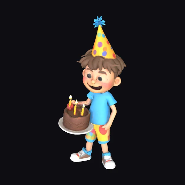 Birthday Boy with Cake