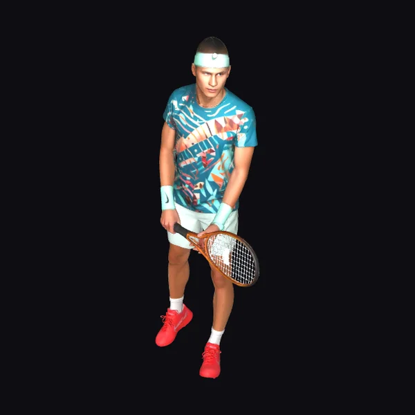 Tennis Player with Racket