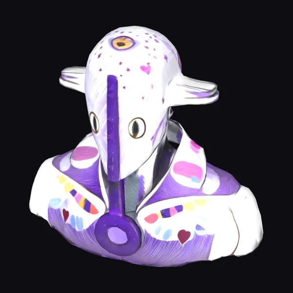 Alien Bust with Hearts