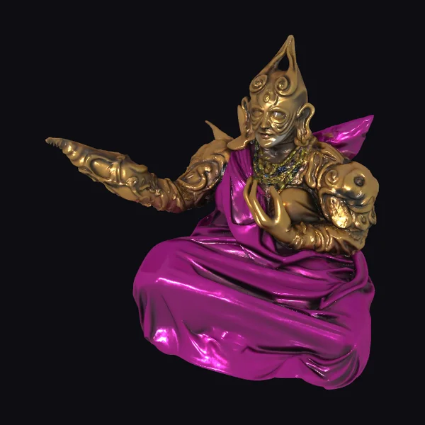 Golden Armored Deity Statue