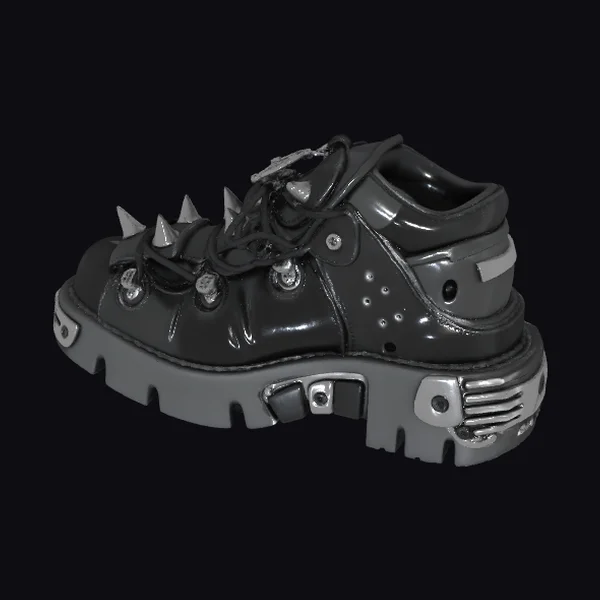 Spiked Leather Combat Boot