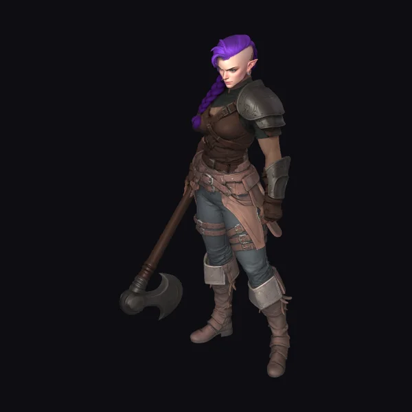 Purple-Haired Female Warrior