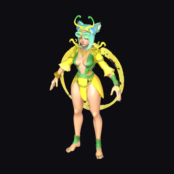 Green Goddess Fantasy Figure