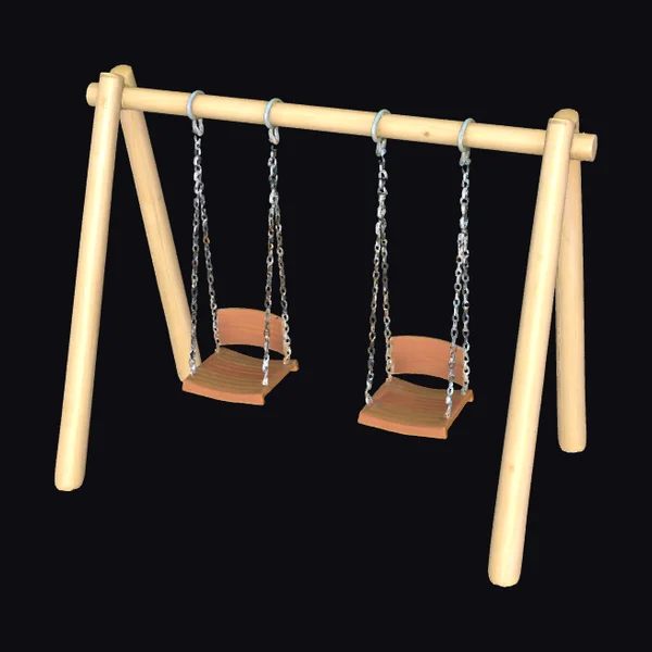 Wooden Double Swing Set