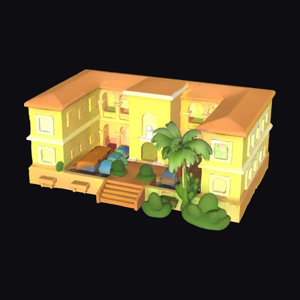 Yellow Courtyard Building