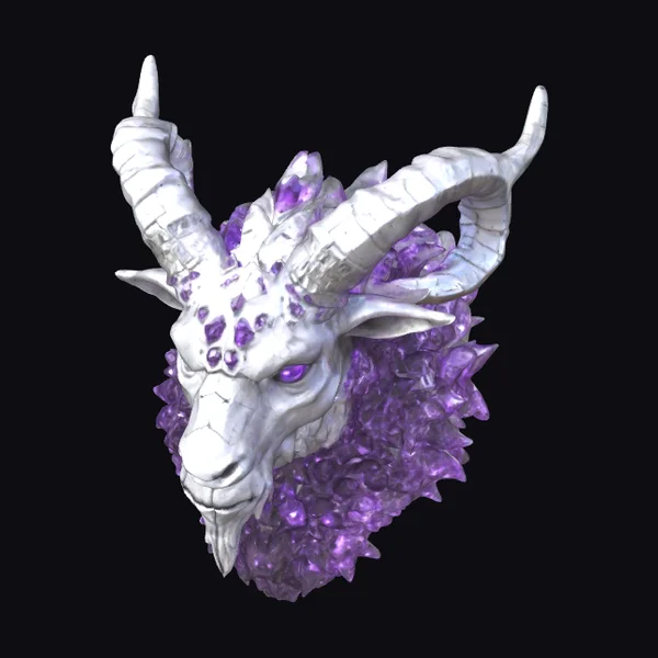 White Metal Golem Head