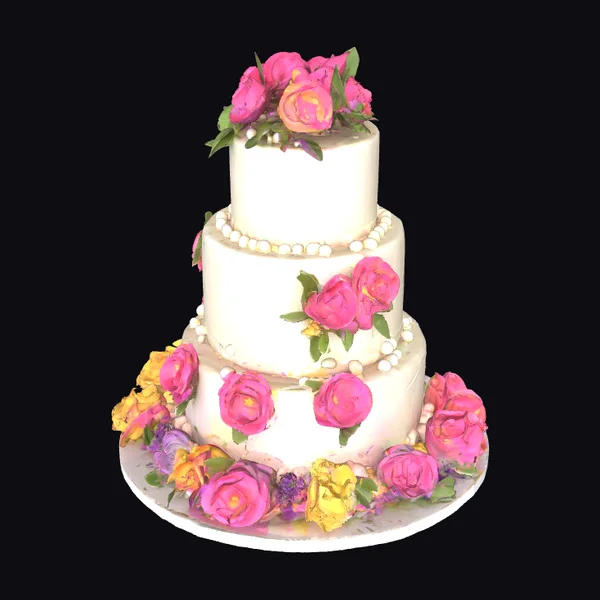 Three Layer Cake with Flowers