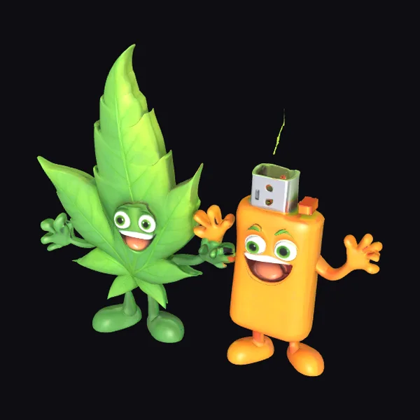 Cartoon Cannabis Leaf Lighter