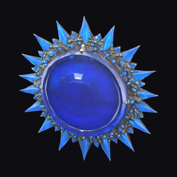 Blue Gemstone Spike Medallion
