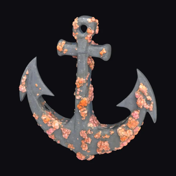 Rusty Coral Covered Anchor