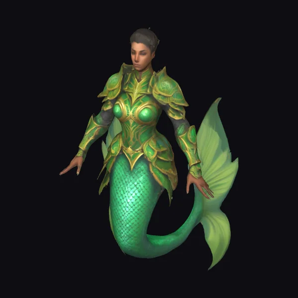 Green Mermaid Warrior