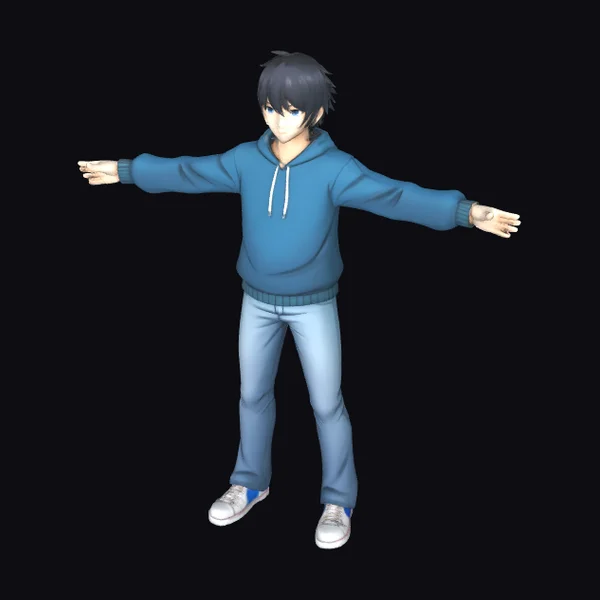 Anime Boy Blue Hoodie