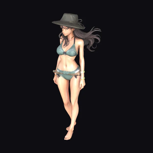 Anime Female Beach Adventurer