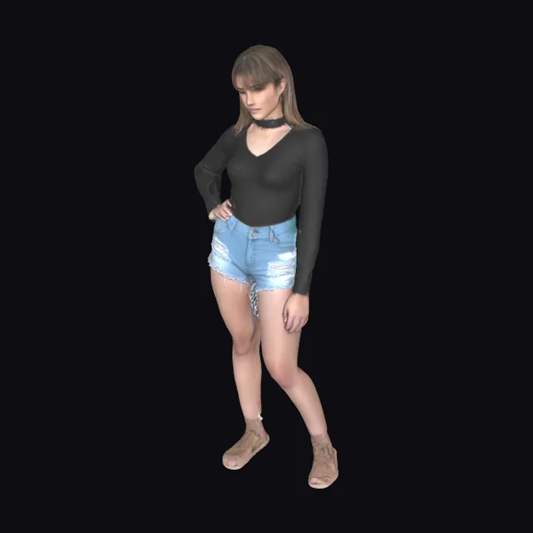 Young Woman in Shorts