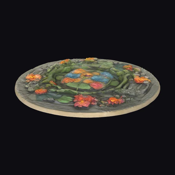 Carved Stone Nature Scene