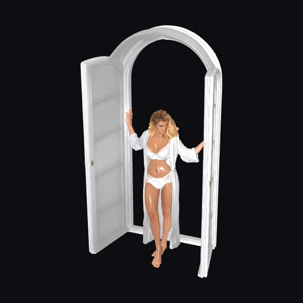 Woman in White Doorway