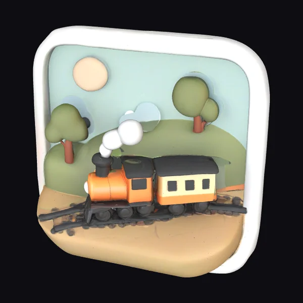 Toy Train Landscape Scene