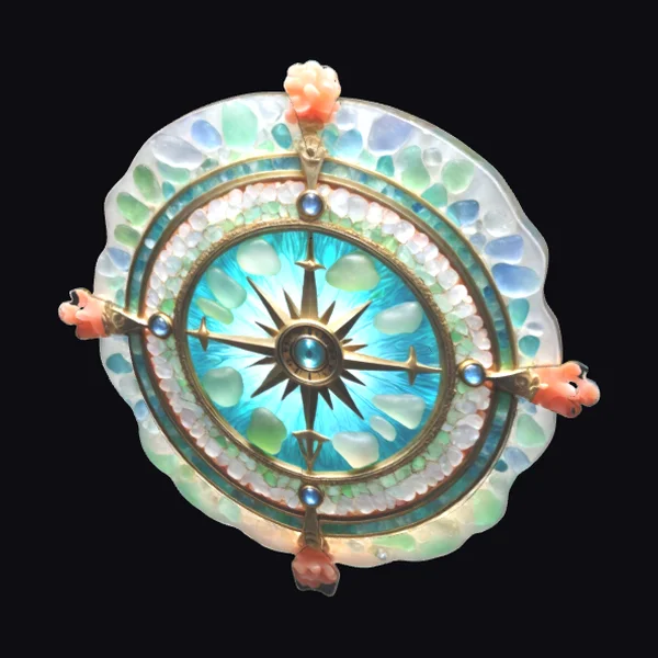 Coral Sea Glass Compass