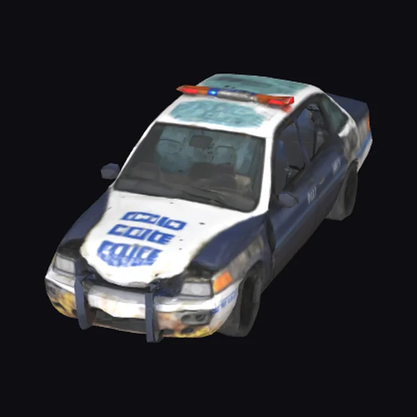 Wrecked Police Car 90s