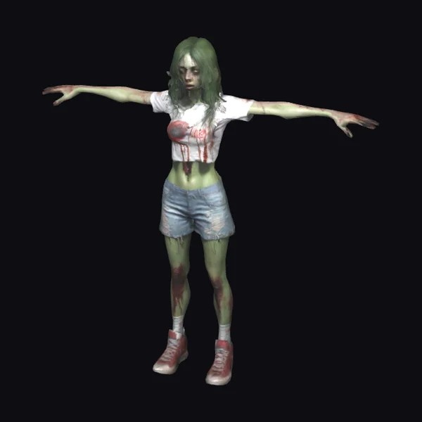 Zombie Woman in Shorts