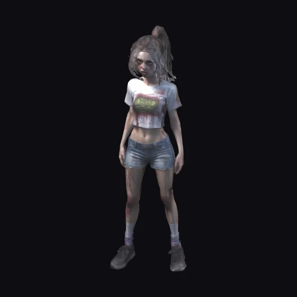 Zombie Woman in Shorts