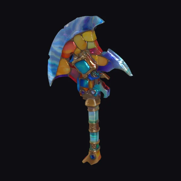 Rainbow Stained Glass Axe
