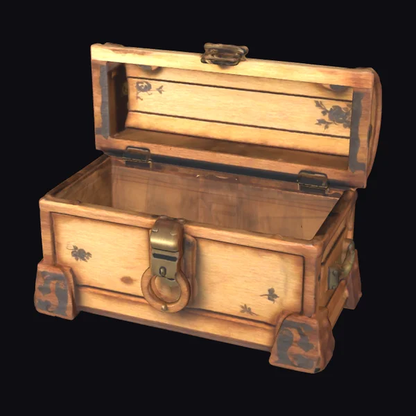 Wooden Treasure Chest Open