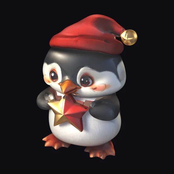 Penguin with Santa Hat