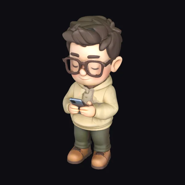 Cartoon Boy with Glasses