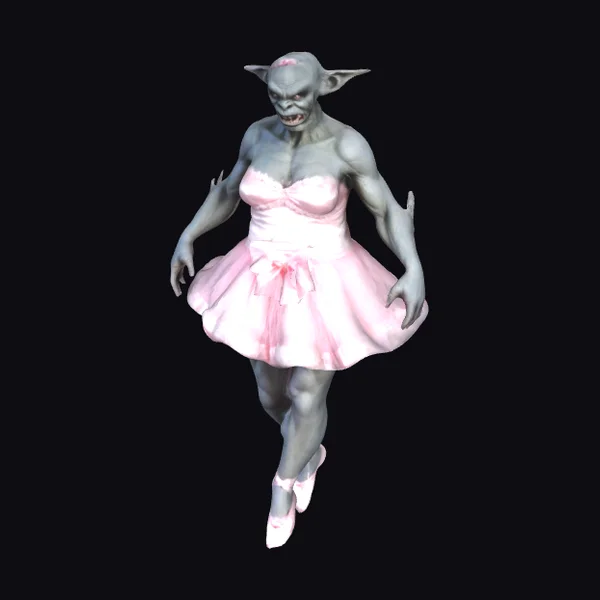 Gray Skinny Troll Ballerina