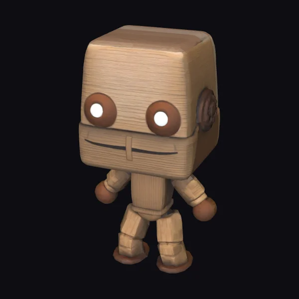 Wooden Robot Figure