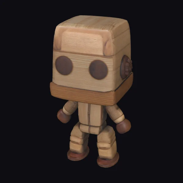 Wooden Robot Figure