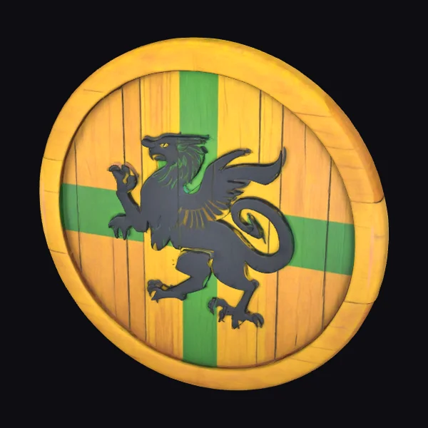 Wooden Round Shield Crest