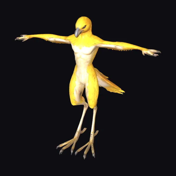Yellow Bird Humanoid Figure