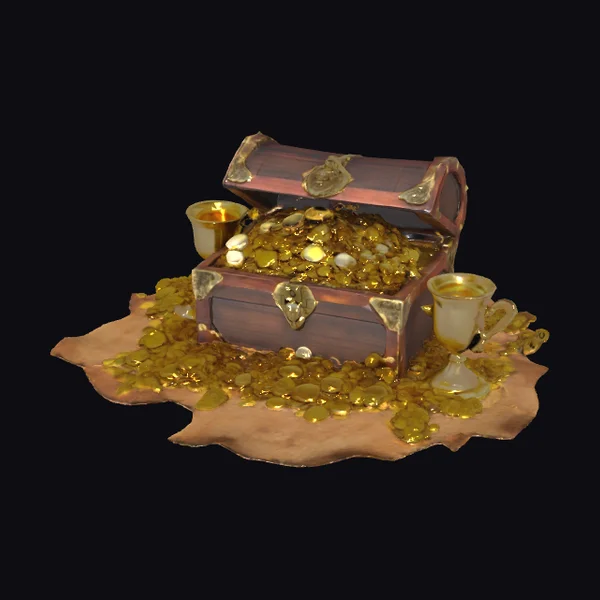 Treasure Chest with Gold
