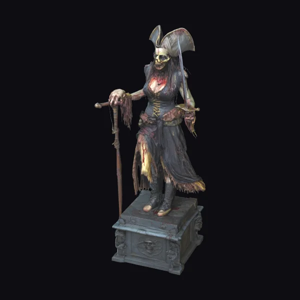 Zombie Pirate Woman Statue