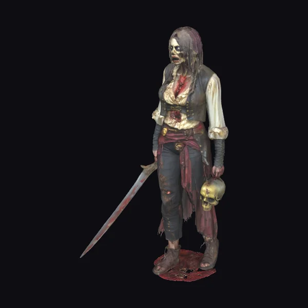 Zombie Pirate Woman Figurine