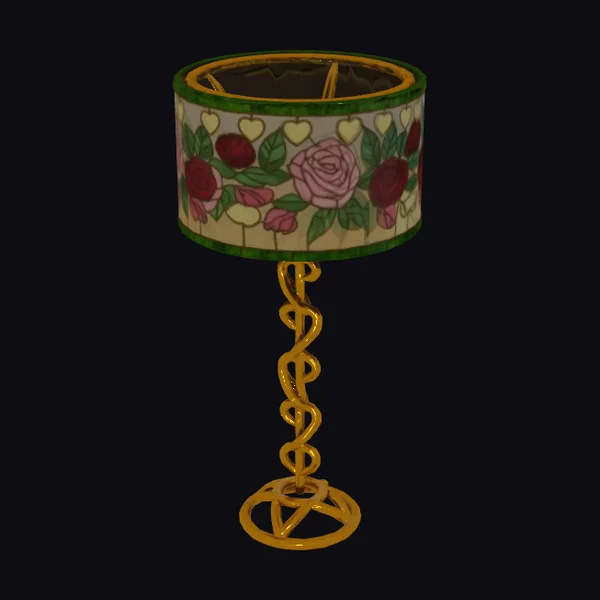 Golden Stained Floor Lamp