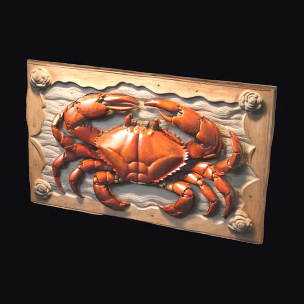 Wooden Crab Wall Relief