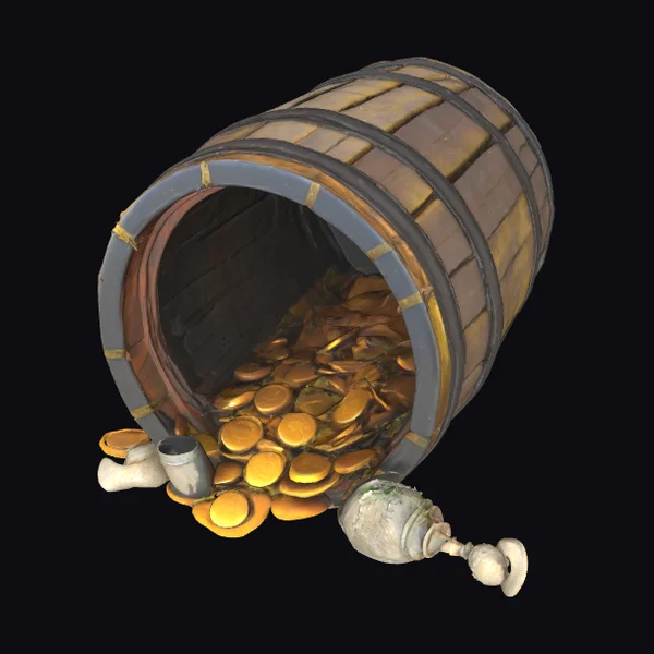 Broken Pirate Treasure Barrel