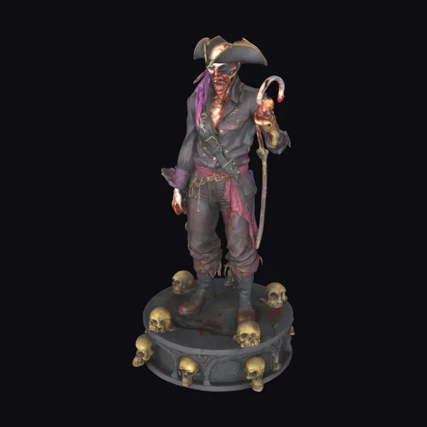 Zombie Pirate on Pedestal